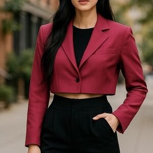 NWT ZARA ,Elegant Pink Cropped Blazer. Size XS